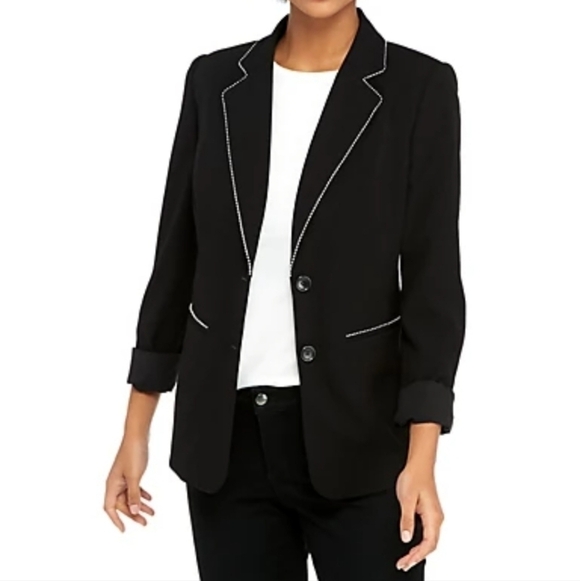 Apostrophe Jackets & Blazers - 3 X 25 Apostrophe Womens Woman Blazer Jacket Split Collar Black Size 18